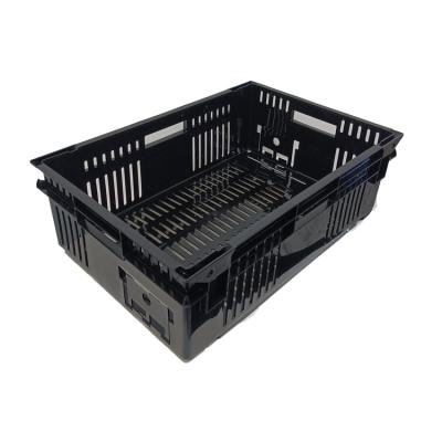 China Mesh Base 35L new design recycled plastic crates heavy duty stackable crates sale for sale