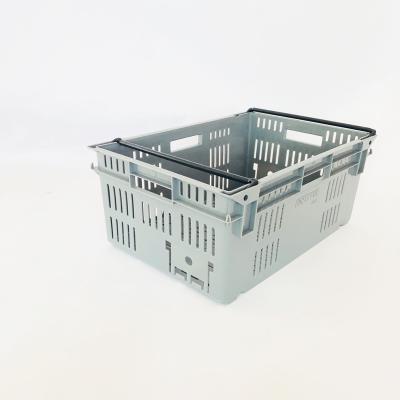 China Mesh 47L stackable nestable vegetable plastic crate agriculture plastic crates for sale