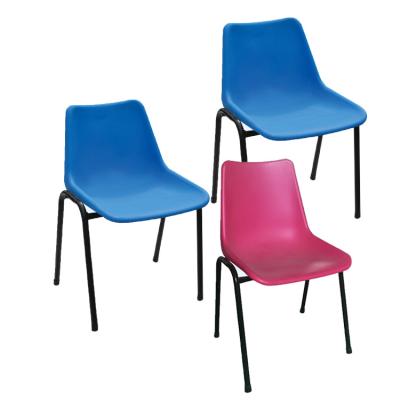 China Removeable Colored Dining Plastic Leisure Chair / Plastic Chair With Plastic Seat And Metal Legs for sale