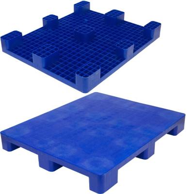 China Single Faced Smooth Top With Reinforcements 4 Way Anti-Slip Steel Warehouse Heavy Duty Stretching System Plastic Pallet for sale