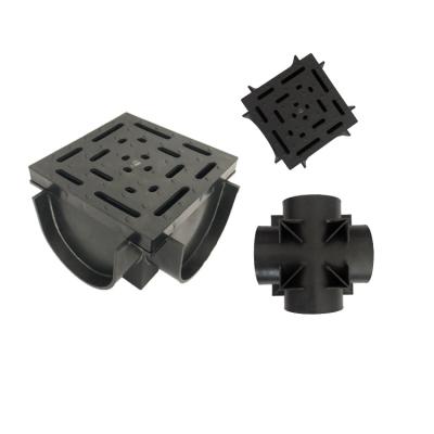 China Modern Plastic Channel Drain Cross Joint Floor Drain Cover for sale