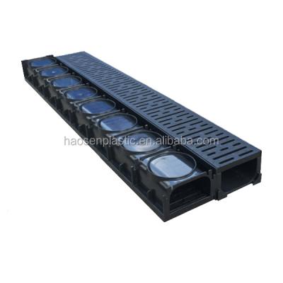 China With holes for downpout construction material cheap plastic drain channel with cover for sale