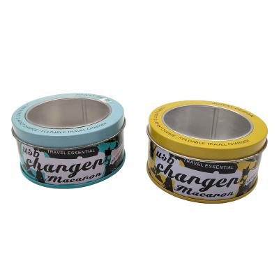 China Recycled Materials Style Small Round Tin Box High Quality Custom Graffiti With Transparent Lid Container Tinplate Recycled Materials Round Shape for sale