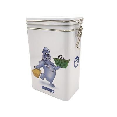 China Recyclable Rectangular Tin Box With Lock Can Be Customized Airtight Snack Boxes Moisture Proof And Rust Proof for sale