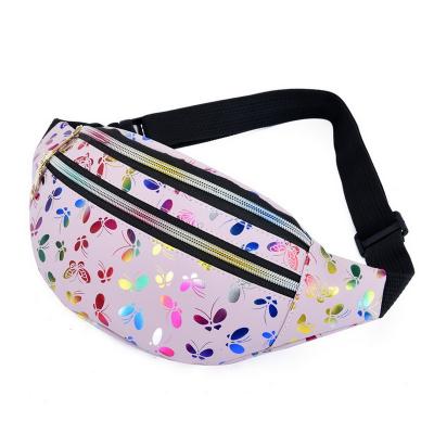 China Wholesale Water Proof Women Printed Fanny Pack Chest Bag Girls Travel Cartoon Waist Bag Colorful for sale