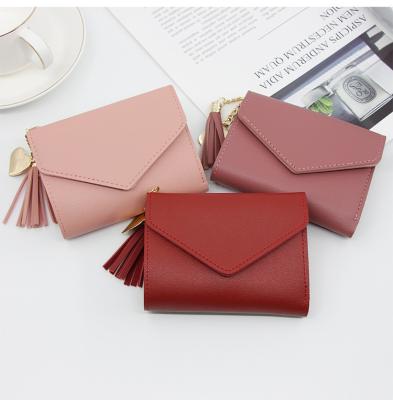 China New Design PU Leather Zipper Card Holder Clutch Car Woman Short Wallet Waterproof Women Wallet for sale