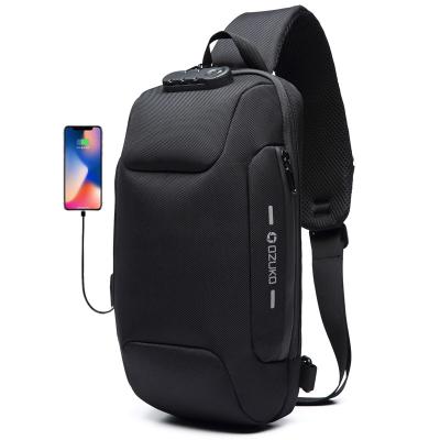 China Fashion\sport\comfortable\durable high quality waterproof oxford trunk bag with USB solid color sports zipper casual trunk bag for sale