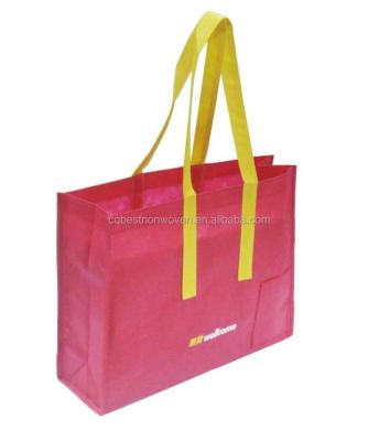 China Fold promotion style non woven material and customer tote bags / strength bag for sale