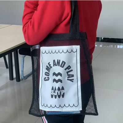 China Black Fashion Grid Tote Shopping Bags for sale