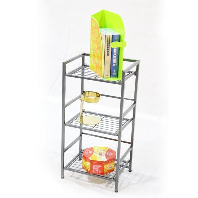 China Durable Single Folding Design Shoe Racks Organizer Metal 3 Tier Shoe Rack For Household for sale