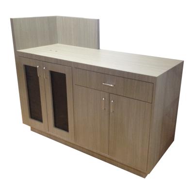 China Factory quality reception hotel desk retail wood counter various manufacturer premium wood design for store and shops for sale