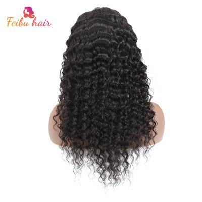 China Deep Wave Remy Virgin Brazilian Hair Deep Wave Seller Can Be 13x4 Dyed Brown Medium Lace Front Wigs Pre Plucked No Chemicals for sale