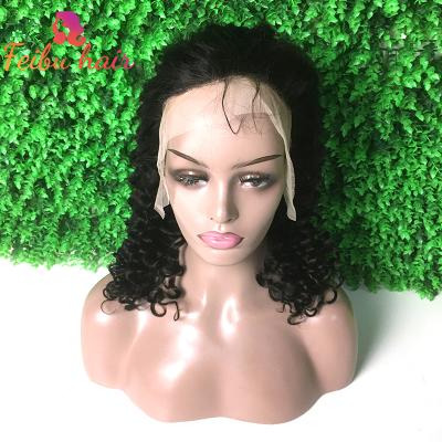 China Deep Wave Factory Deep Wave 150% 180% Density 13x6 Medium Brown Lace Up Headband Wigs Hair 100% Grade 10A Unprocessed Can Be Dyed for sale