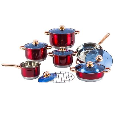 China 13 Pcs Fry Pan Non-Stick Stainless Steel Cookware Non-Stick Non-Stick Marble Coating Sets for sale