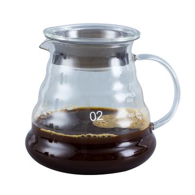 China WITH LID 360ml/600ml/800ml cloud pot coffee slice glass jar pour over coffee pot for family use for sale