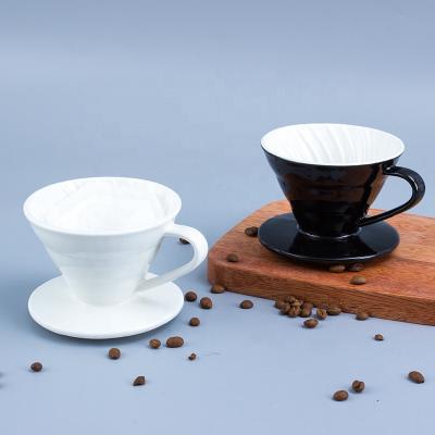 China Sustainable Reusable Coffee Drip Maker Porcelain Filter Cone Pour Over v60 Ceramic Coffee Dripper for sale