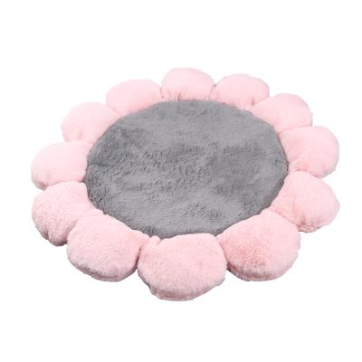 China Viable Rounded Warm Plush Pet Winter Four-Season Cat Dog Mat Beds for sale