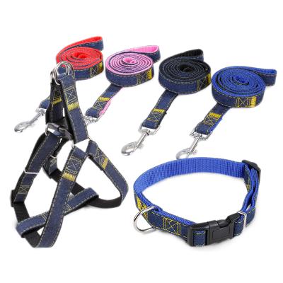 China Personalized Martingale Neck Belt No Pull Thicken Wear Resistant Adjustable Harness Collar And Leash Set for sale