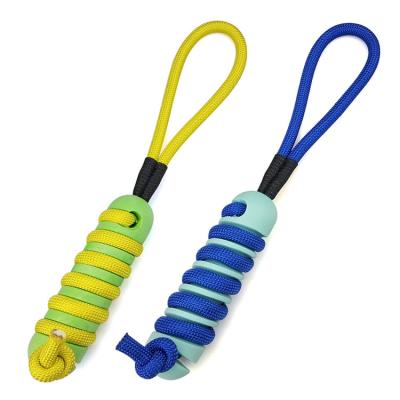 China 2021 New Style Sustainable Pet Interactive Exercising Toys For Dog Aggressive Nylon Rope Chewers Stick Float Toy for sale