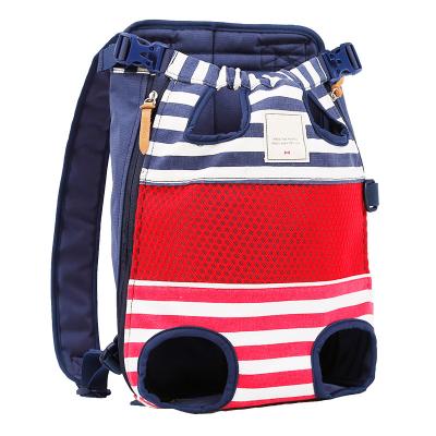 China Breathable Canvas Pet Shoulder Carrier Backpack Soft Legs Out Front Carrying Available for sale