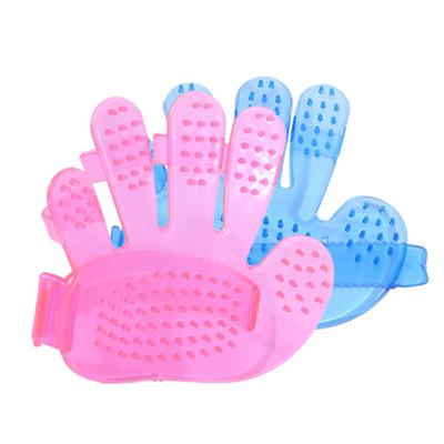 China Sustainable Plastic Five Finger Pet Bathing Shower Tool Grooming Bath Dog Deshedding Brush for sale