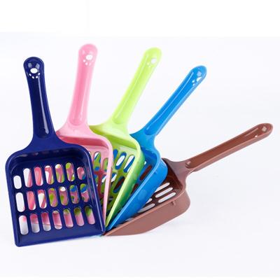 China OEM Sustainable Plastic Pet Cat Cleaning Tray Litter Scoop Long Handle Shovel for sale