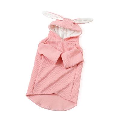 China Soft Pet Viable Cat Autumn Winter Rabbit Ear Hoodies Sweater Clothes for sale