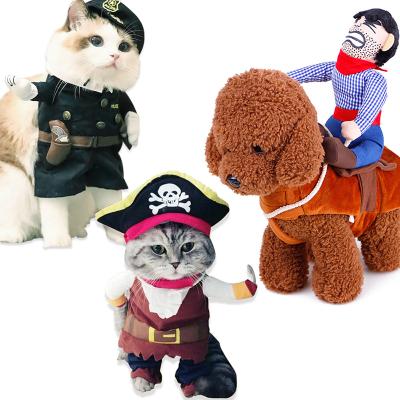 China Viable Cotton Cosplay Halloween Christmas Pet Dress Up Costume Clothes for sale