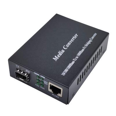 China FTTH FTTB FTTC 10/100/1000Base-T RJ45 to 1000Base-X SFP Slot Gigabit SFP to RJ45 Fiber Media Converter for sale