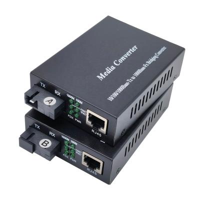 China FTTH FTTB FTTC 10/100/1000Base-Tx to 1000Base-Fx, WDM 20-80Km, Gigabit Single Fiber Single Mode 1000M Ethernet Media Converter for sale