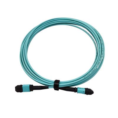 China FTTX Systems OM3 OM4 MPO-MPO Fiber Optic Patch Tie 12 Fiber MPO Trunk Cable for sale