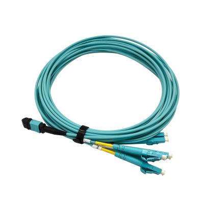 China Telecom Network 8 Cores MPO-8LC Fiber Optic Patch Cord Breakout Cable for sale