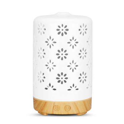 China Classic Cool Ultrasonic Humidifier Aromatherapy Diffuser 100ML LED Aroma Light Ceramic Air Diffuser for sale