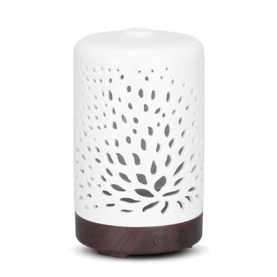 China 100ml Mini Aroma Electric Ceramic Ultrasonic Aromatherapy Diffuser Cool High Quality Essential Oil Diffuser for sale