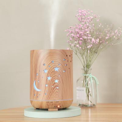 China New cool design 350ml fragrance diffuser, hollow star moon design, led essential oil diffuser for sale