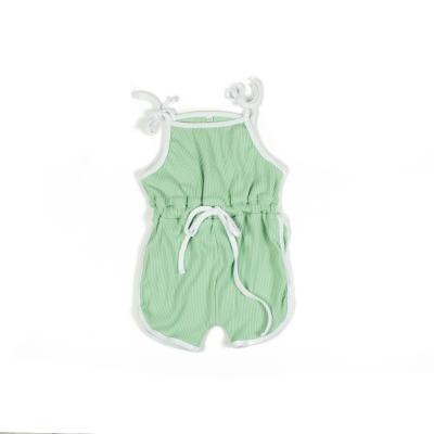 China Soft Sale Baby Rompers Summer Hot Casual Sleeveless Baby Romper Ribbed Cotton Lace-up Baby Unisex Romper for sale