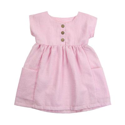 China Wholesale Anti-static Boutique Girls Summer Clothes Cute Princess Dress Girls Pink Sleeve Dress Babies Shorts for sale