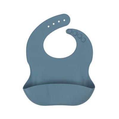 China Custom Logo Solid Color Edible Antifouling Antibacterial Silica Gel Baby Bibs for sale