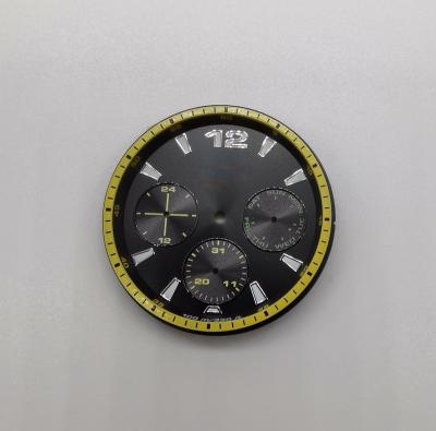 China Brass Big Dial Watches Logo Stickers For Men Custom Three Eyes Sunburst Watch Dial Part for sale