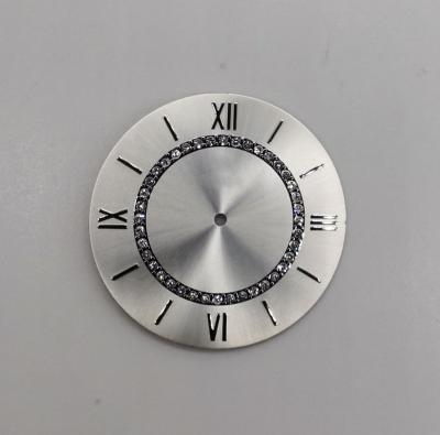 China Custom Brass Logo Ladies Sunburst Diamonds Sunburst Watch Dial Part for sale