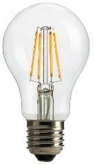 China LED Filament 6w A60 620 Lumen LAMP Retro Saving Energy Indoor Chips Transparent Glass Bulb House Office Used EU Model for sale