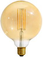 China LED Filament 6w G125 600 Lumen LAMP Retro Saving Energy Indoor Chips Transparent Glass Bulb shine brightly new bulb for sale