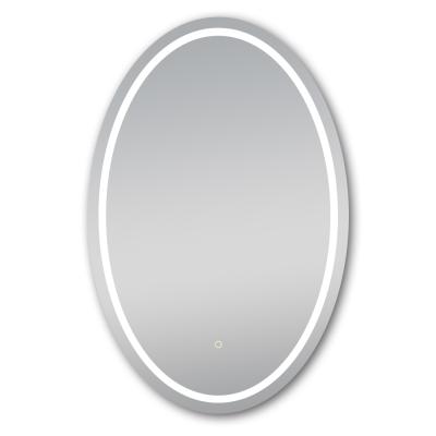 China Bright Hot Selling Spiegel LED Mirror Copper Free IP 44 5 Mm Rated Oval Shape Frameless Bathroom Mirror With Led for sale