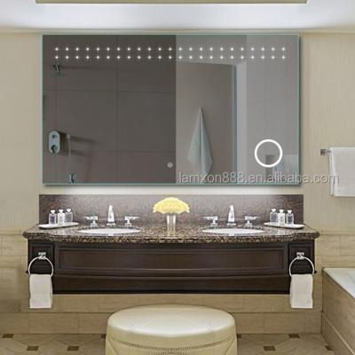 China Lamxon Bathroom Modern Design Illuminated Magic Sensor Led Light Illuminated Bathroom Mirror for sale