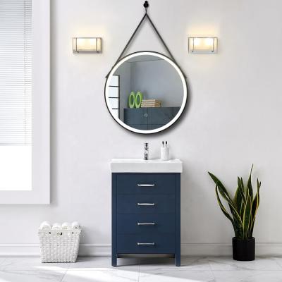 China New Modern Style Decorative LED Lighted Aluminum Frame Illuminated Bathroom Mirror With Hanging Sash for sale