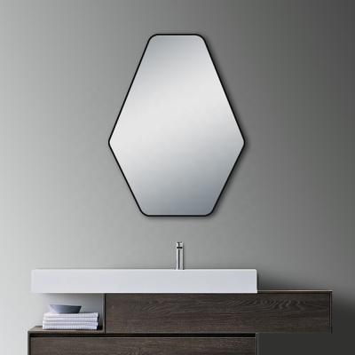 China 2021 New Style Modern Aluminum Frame Wall Mounted Bathroom Hexagon Mirror for sale