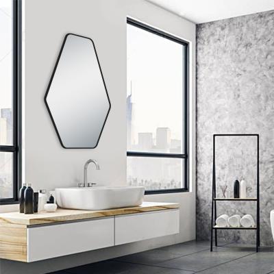 China Lamxon 2021 New Bathroom Hexagon Rounded Single Glass Mirror Light Corner Pattern for sale