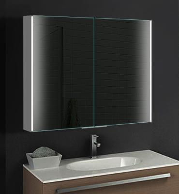 China Best Modern Custom Mirrored Double Vanity Set Bathroom Cabinet With Mirror And Light Medicine Cabinets for sale