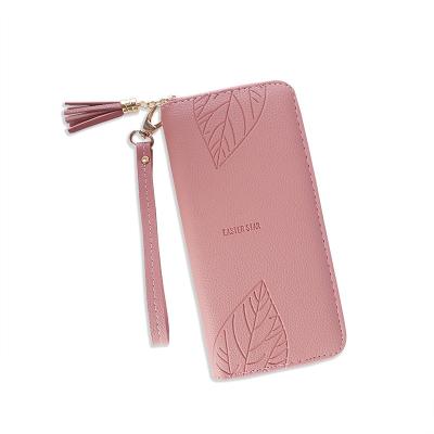 China Anti-theft Customize Design 2022 Coin Wallet Long Stand Credit Card ID Purse Purse Long Thin PU Leather Ladies For Women for sale