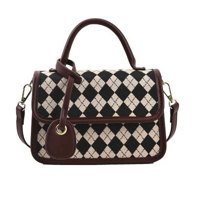 China Fashion Animal Pattern PU Lady Shoulder Bags Vintage Leopard Checkerboard Plaid Leather Cross - Body Bags for sale